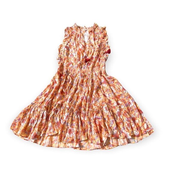 NWT ‎ Poupette St Barth Triny Floral Mini dress, Size L, Orange Esterel - Picture 2 of 16